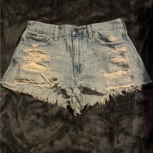 Hollister Vintage High Rise Shorts w/ Rose Embroidery